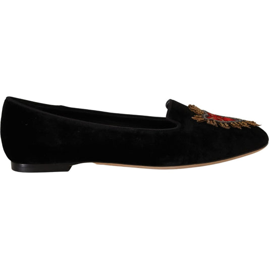 Dolce & Gabbana Elegant Patent Leather Flat Shoes Dolce & Gabbana Black