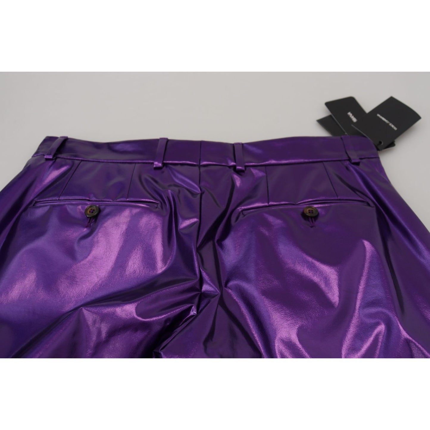 Dolce & Gabbana Purple Shining Men Casual Pants