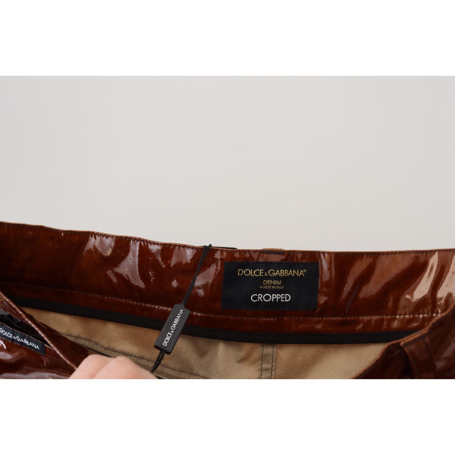 بنطلون جينز أنيق لامع من مزيج الحرير من دولتشي آند غابانا