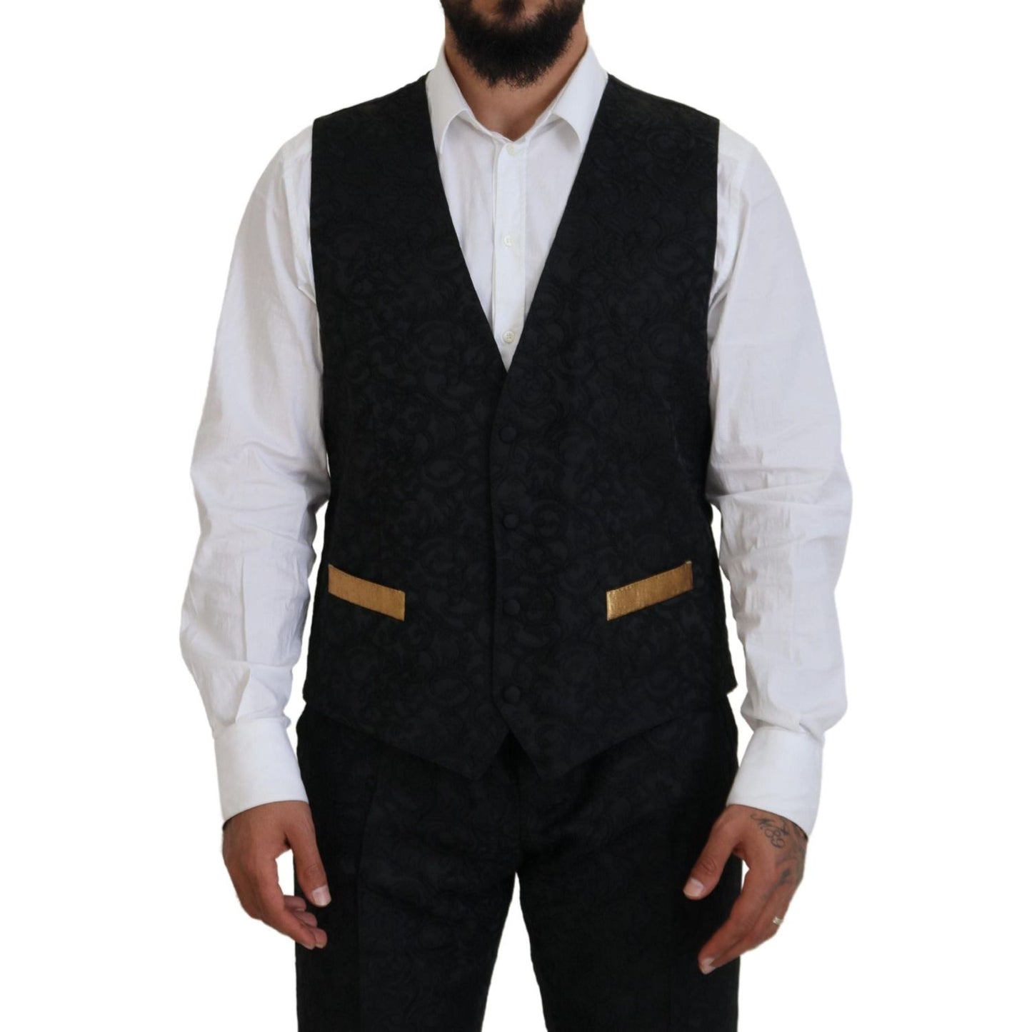 Dolce & Gabbana Black Gold Fantasy Tuxedo Slim Fit Suit