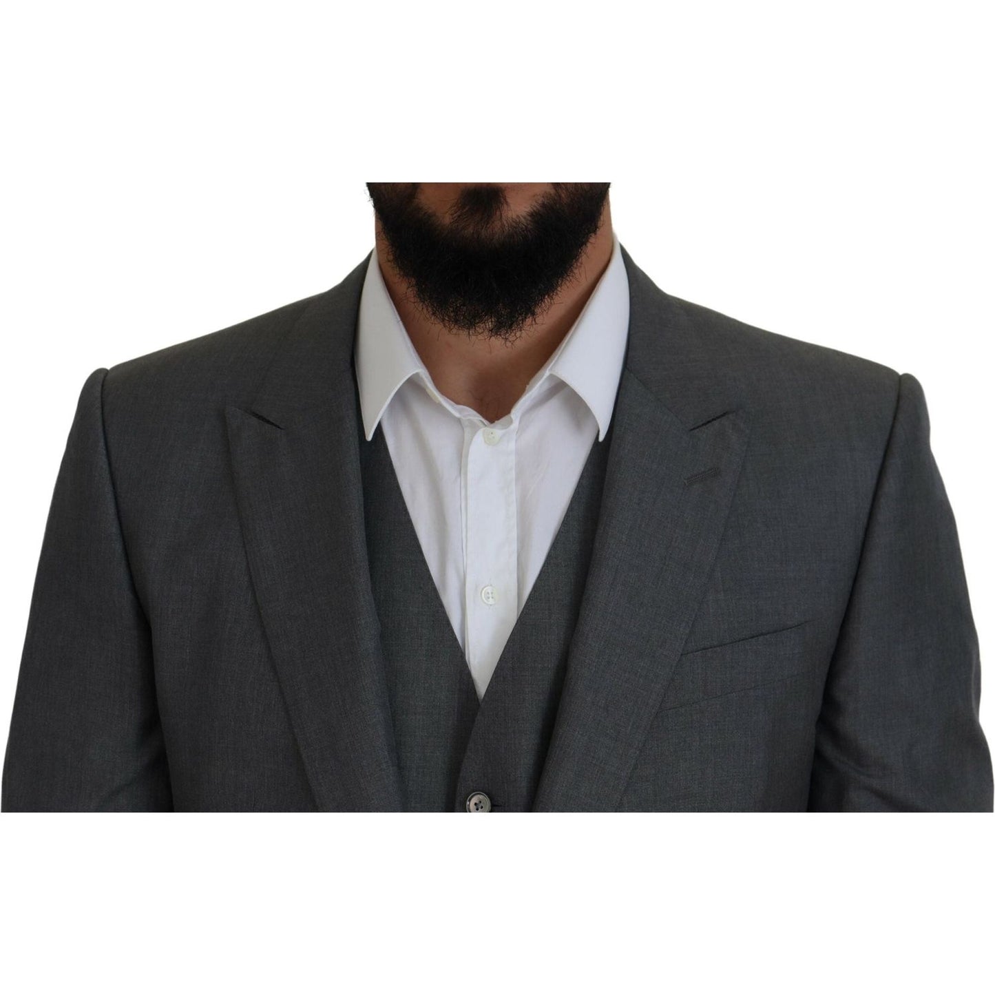 Dolce & Gabbana Gray MARTINI 3 Piece Slim Fit Suit