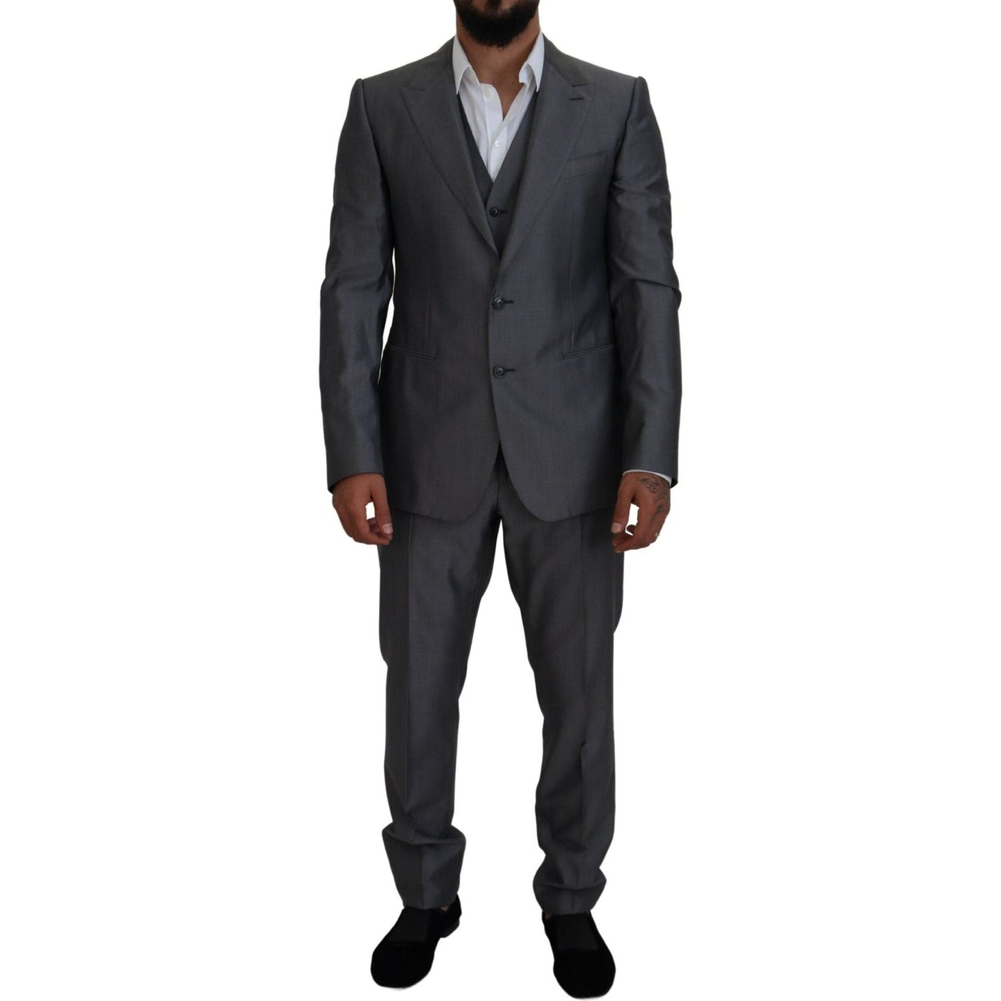 Dolce & Gabbana Gray SICILIA 3 Piece Slim Fit Suit
