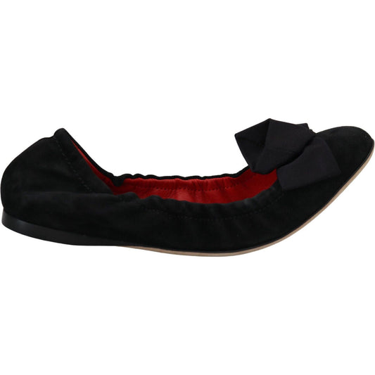 Dolce & Gabbana Elegant Black Suede Ballet Flats Dolce & Gabbana Black