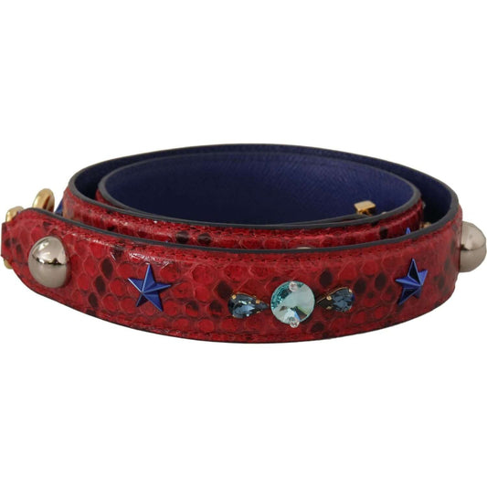 Dolce & Gabbana Chic Red Python Leather Shoulder Strap Dolce & Gabbana Dark Slate Gray