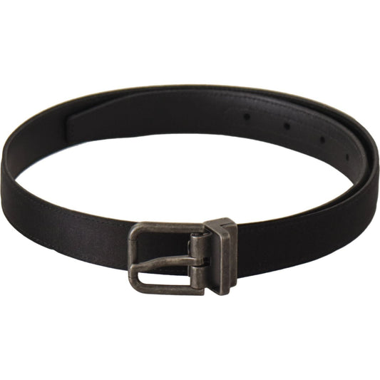 Dolce & Gabbana Elegant Black Leather Belt with Metal Buckle Dolce & Gabbana Dark Slate Gray