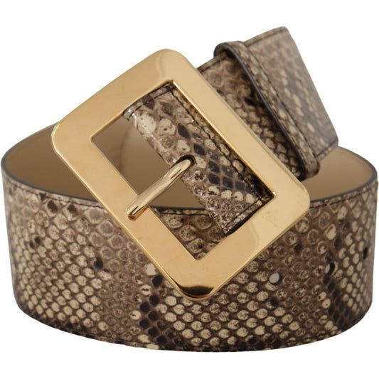 Dolce & Gabbana Elegant Leather Belt with Engraved Buckle Dolce & Gabbana Dim Gray