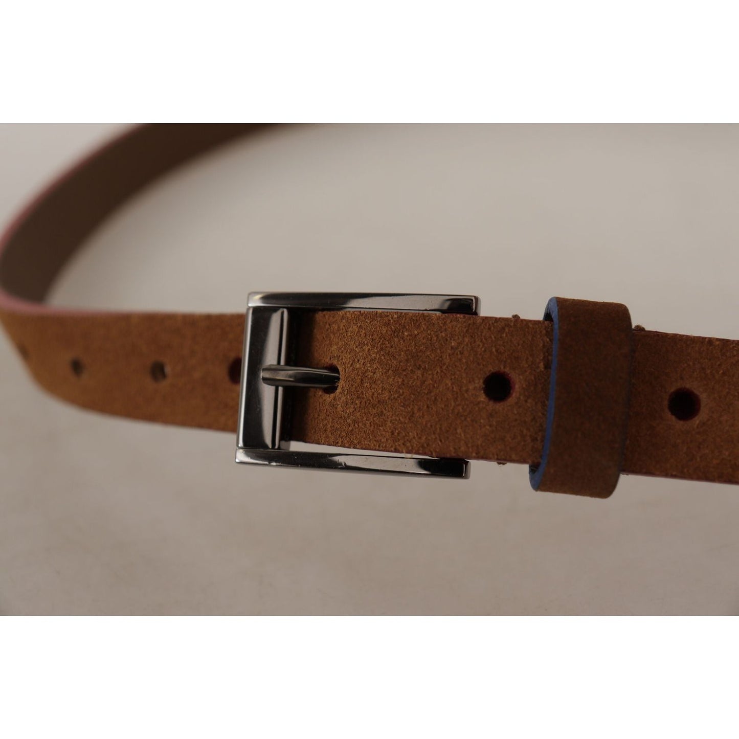 Dolce & Gabbana Brown Logo Engraved Metal Waist Buckle Belt