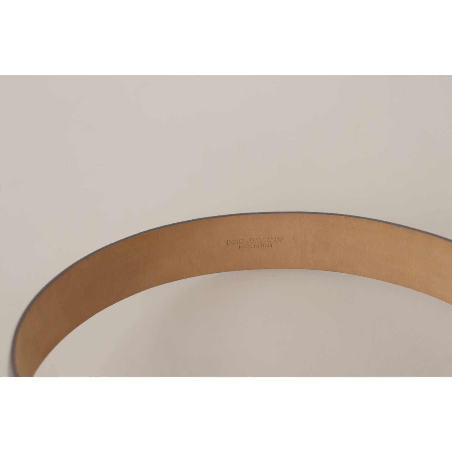 Dolce & Gabbana Metallic Silver Leather Metal Waist Buckle Belt