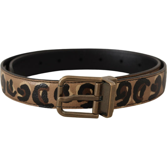 Dolce & Gabbana Chic Engraved Logo Leather Belt Dolce & Gabbana Black