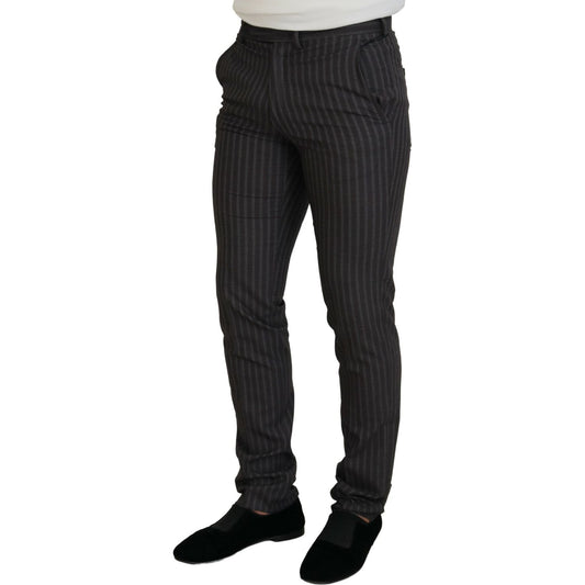 BENCIVENGA Elegant Striped Dress Pants for Men BENCIVENGA Black