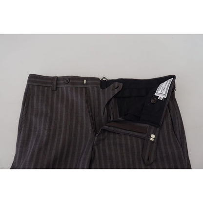 BENCIVENGA Brown Stripes Slim Fit Men Pants