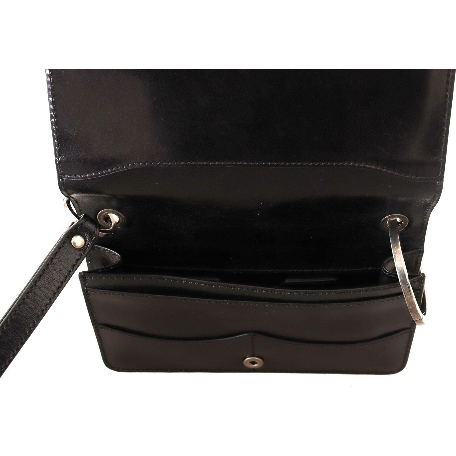 محفظة دولتشي آند غابانا الجلدية الصغيرة الأنيقة باللون الأسود الخالد