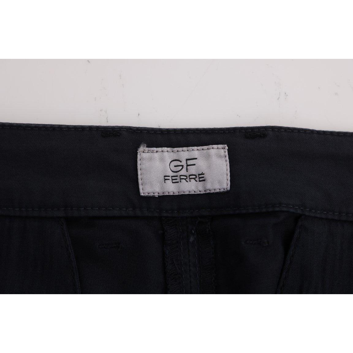 بنطال GF Ferre Chic Slim-Fit أزرق من القطن المطاطي