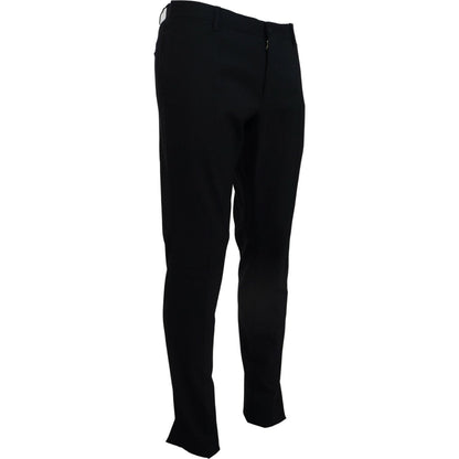 Dolce & Gabbana Blue Wool Stretch Dress Formal Slim Fit Pant