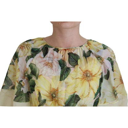 Dolce & Gabbana Multicolor Silk Floral Print Long Maxi Dress