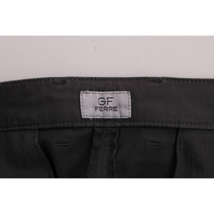 GF Ferre Gray Cotton Stretch Chinos Pants
