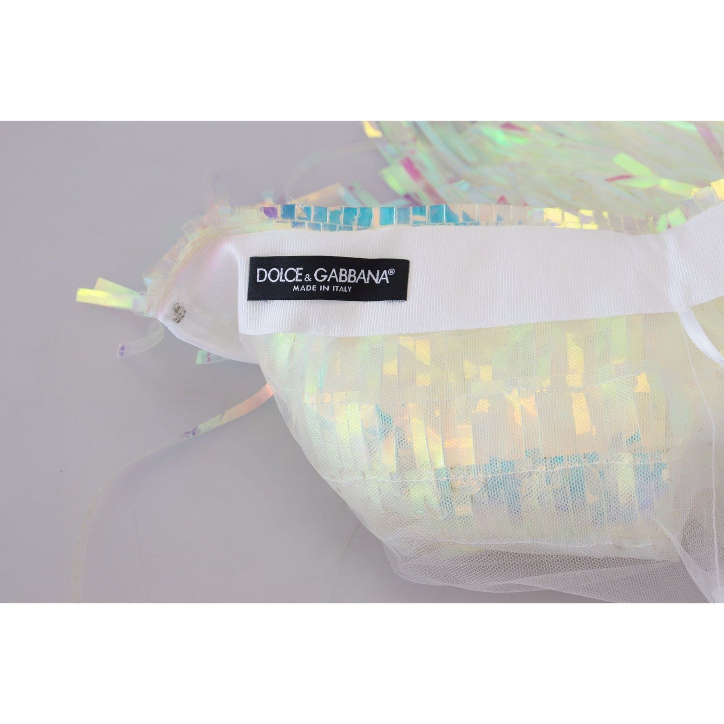 Dolce & Gabbana Multicolor Iridescent Fringed Tulle Skirt