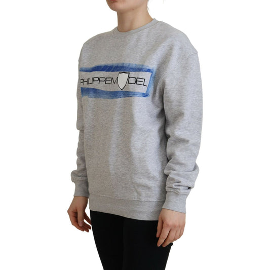 Philippe Model Gray Printed Long Sleeves Pullover Sweater TSH83291-40