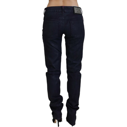 Just Cavalli Black Low Waist Slim Fit Women Casual Denim Jeans