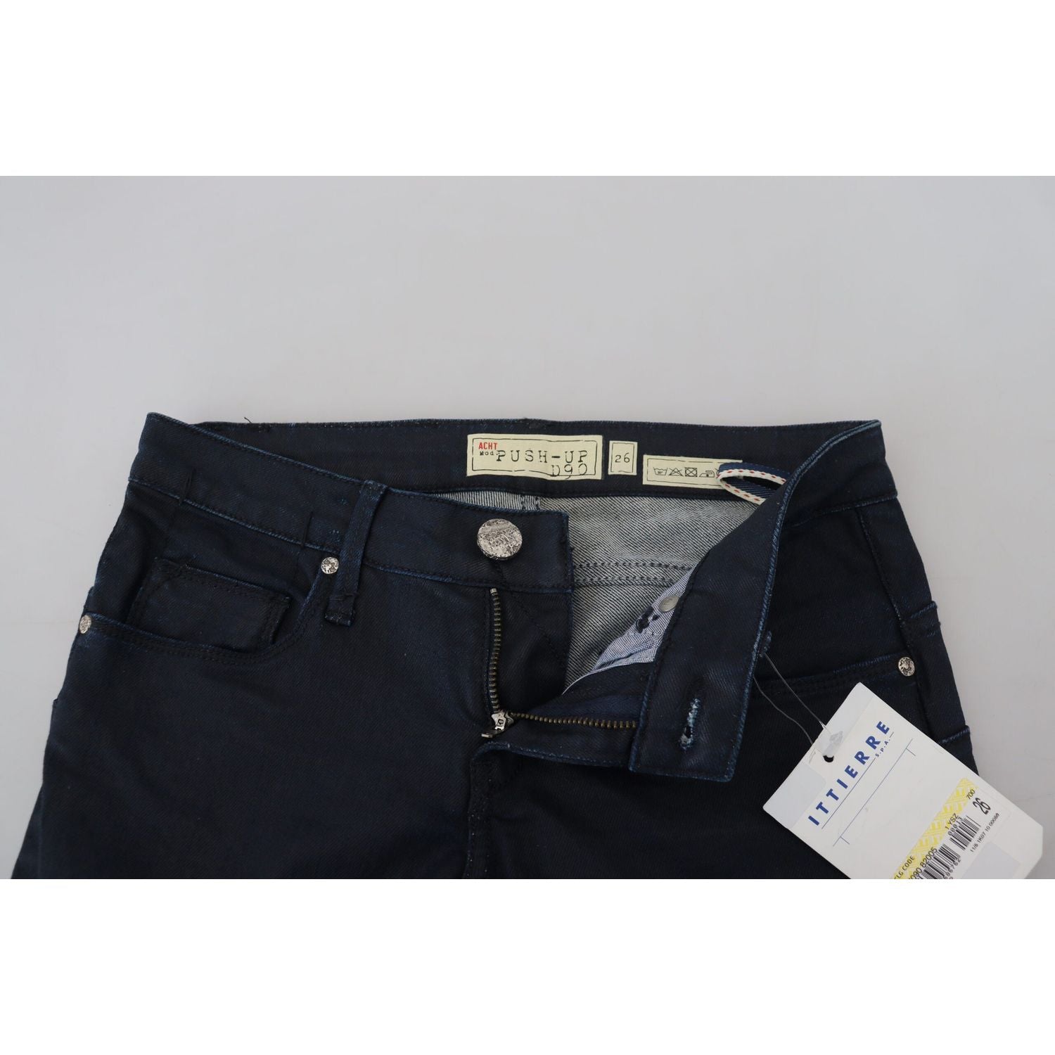 بنطلون جينز Acht Chic بخصر منخفض وقصة ضيقة باللون الأزرق