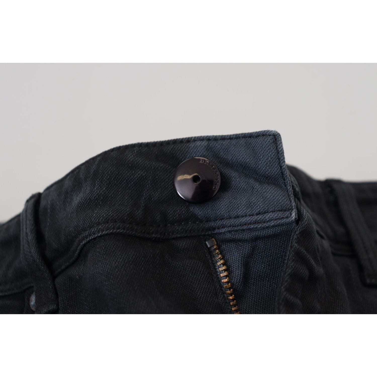 بنطلون جينز أسود ضيق بخصر منخفض من Ermanno Scervino