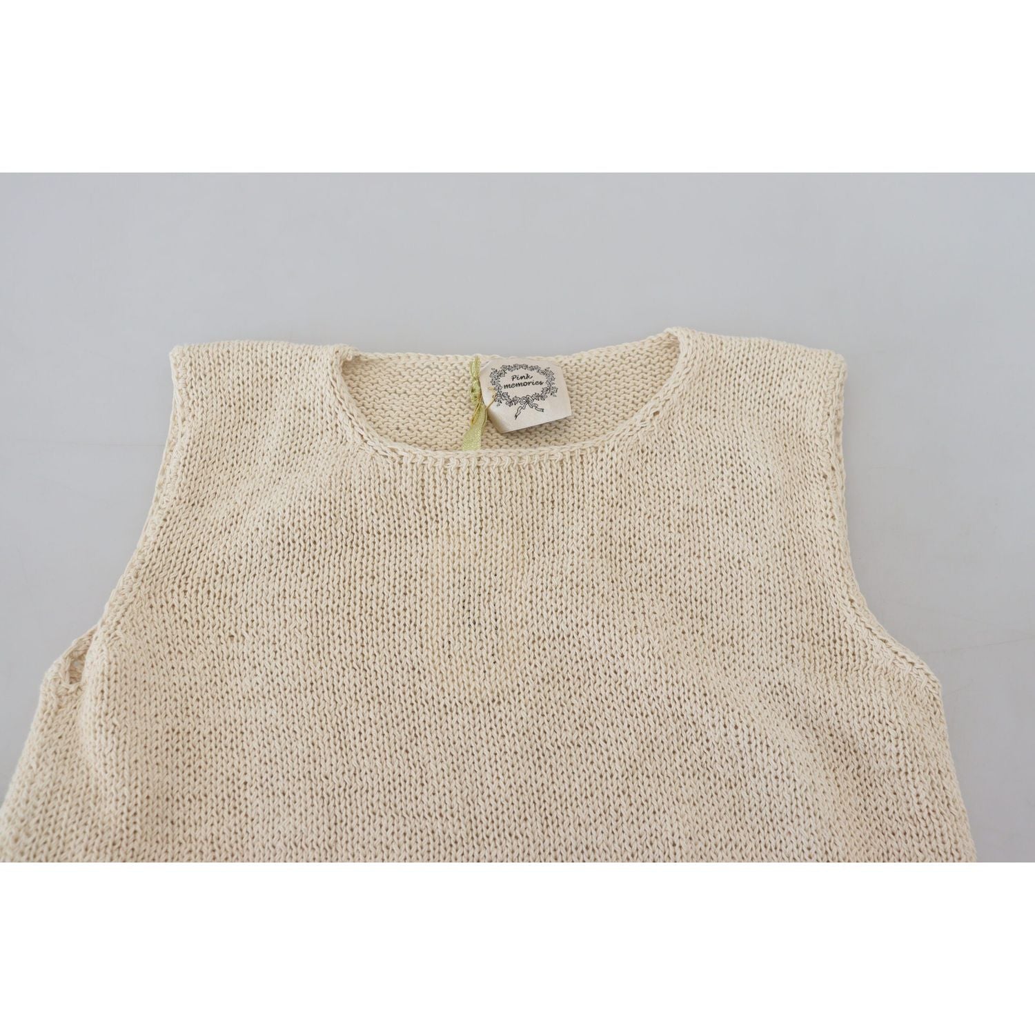 PINK MEMORIES بلوزة بدون أكمام أنيقة باللون البيج