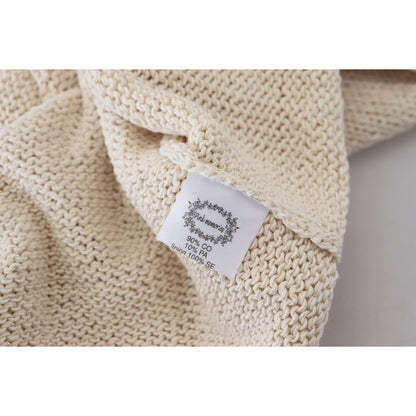 PINK MEMORIES Beige Cotton Blend Sleeveless Round Neck Tank Top