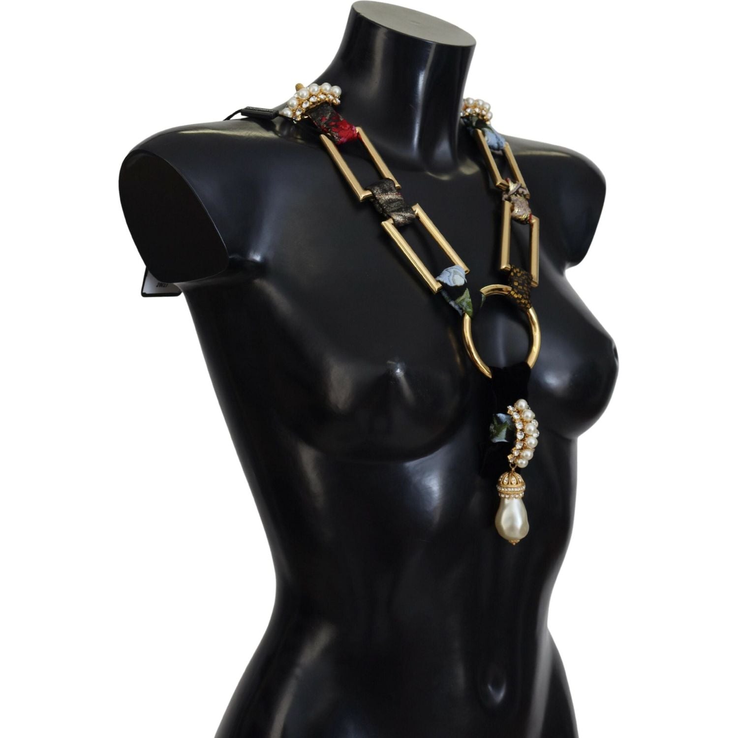 قلادة دولتشي آند غابانا الأنيقة المصنوعة من اللؤلؤ والنحاس الذهبي