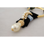 Dolce & Gabbana Gold Brass Sicily Crystal Robe Statement Necklace Necklace