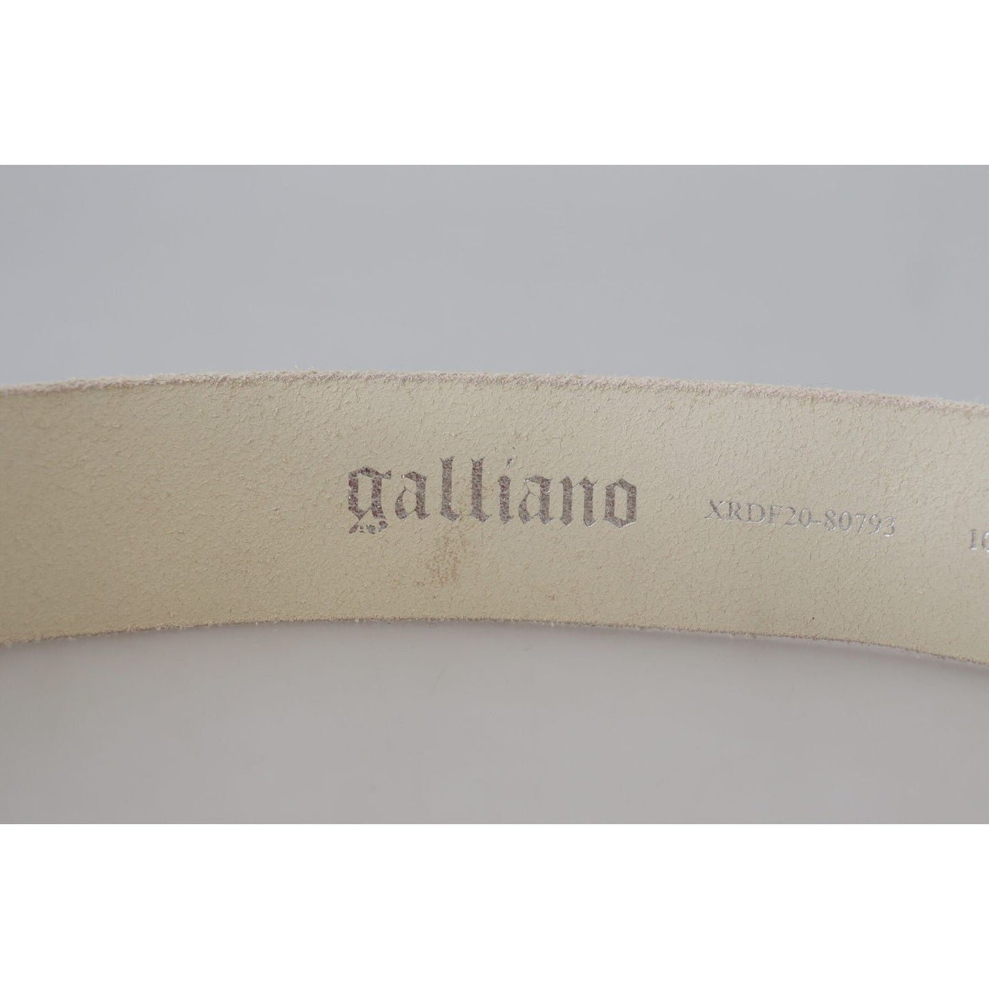 John Galliano Pink Leather Letter Logo Round Buckle Waist Belt