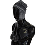 Dolce & Gabbana Gray Warm Fleece Ear Flaps Knit Beanie Hat