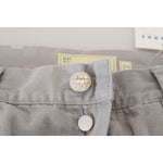 Acht Gray Cotton Straight Fit Folded Hem Casual Denim Jeans