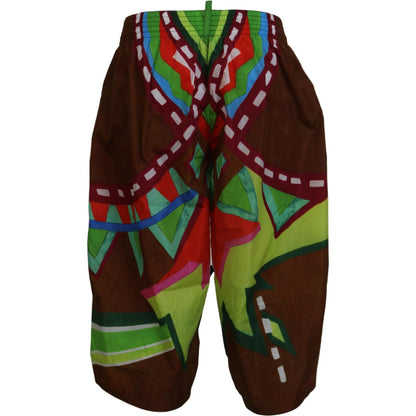 Dsquared² Multicolor Printed Men Beachwear Shorts Swimwear