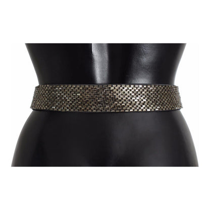 Dolce & Gabbana Multicolor Wide Crystal Buckle Sequined Belt