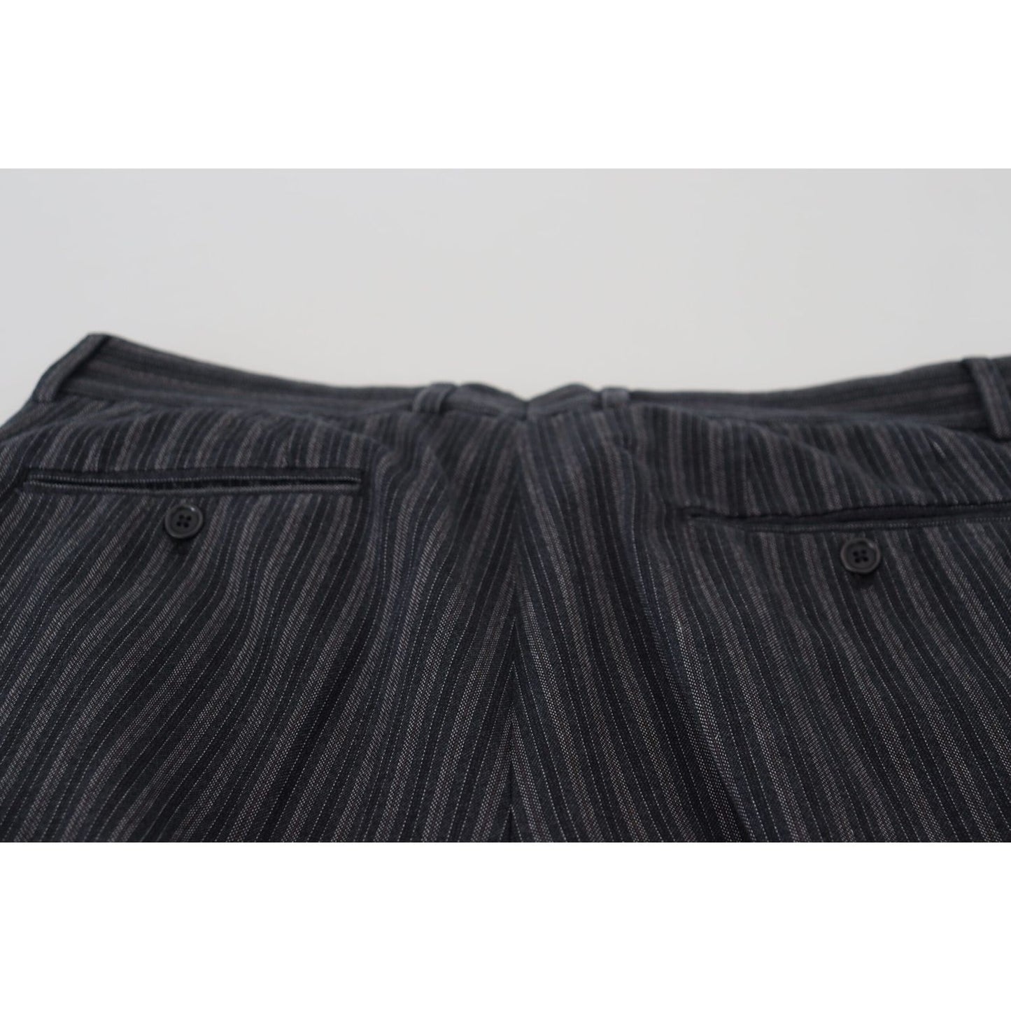 Dolce & Gabbana Dark Gray Stripes Chino Dress Pants