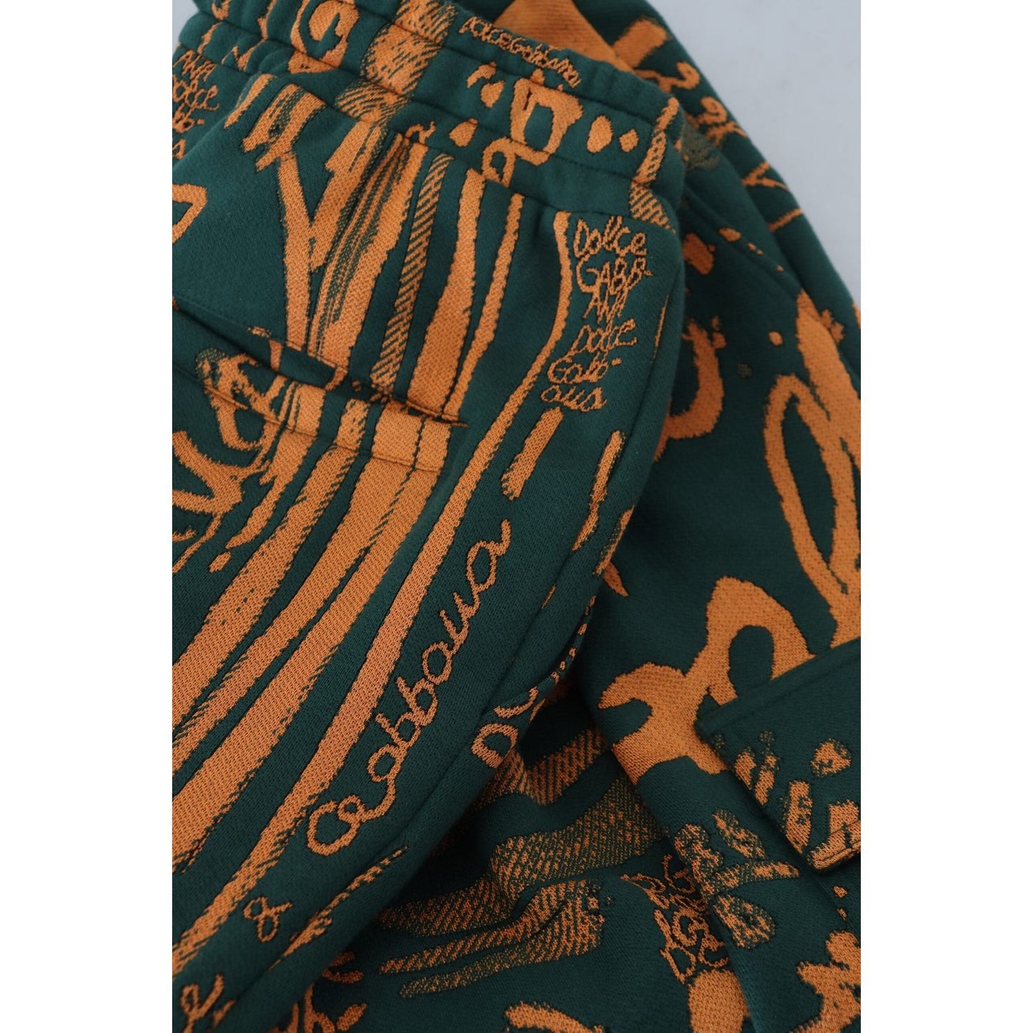 Dolce & Gabbana Multicolor Logo Print Silk Cargo Jogger Pants