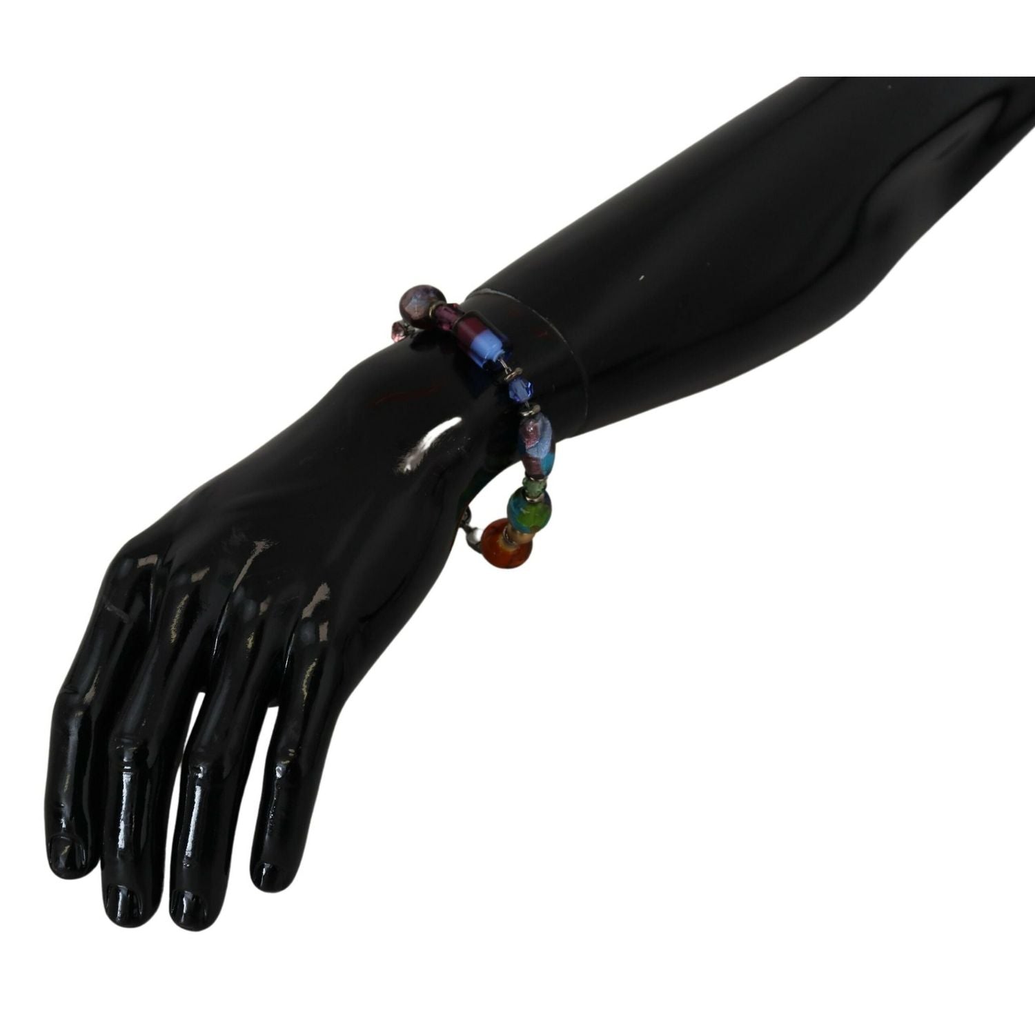 Dolce & Gabbana multicolor Silver Chain Brass Beaded Lobster Clasp Bracelet