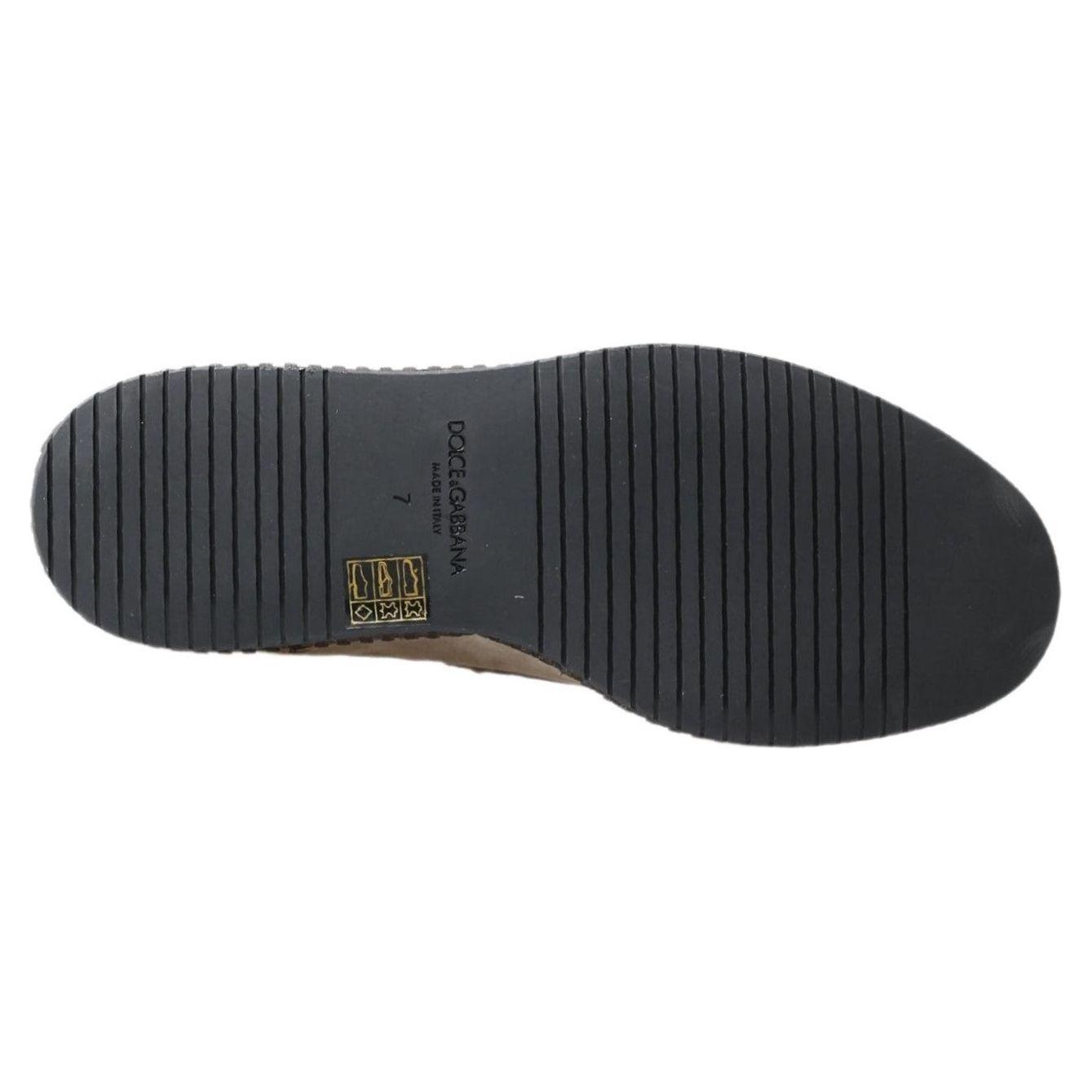 حذاء إسبادريل جلدي أنيق باللون العاجي من دولتشي آند غابانا