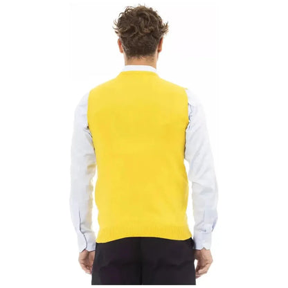 Alpha Studio Yellow Viscose Men Jacket