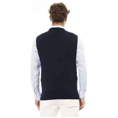 Alpha Studio Blue Viscose Men's Jacket