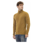 Alpha Studio Brown Alpaca Men Sweater