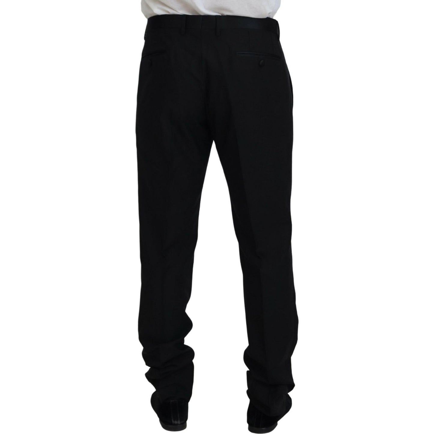 Dolce & Gabbana Black Dress Wool Silk Trouser Pants