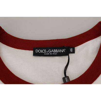 Dolce & Gabbana Cotton White Logo Print Crewneck T-shirt