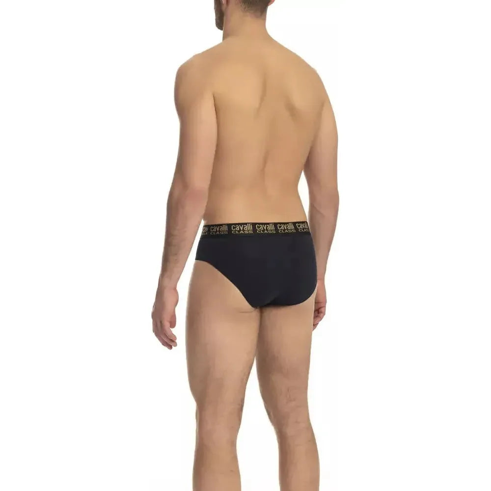 سروال داخلي رجالي من القطن باللون الأزرق من كافالي كلاس