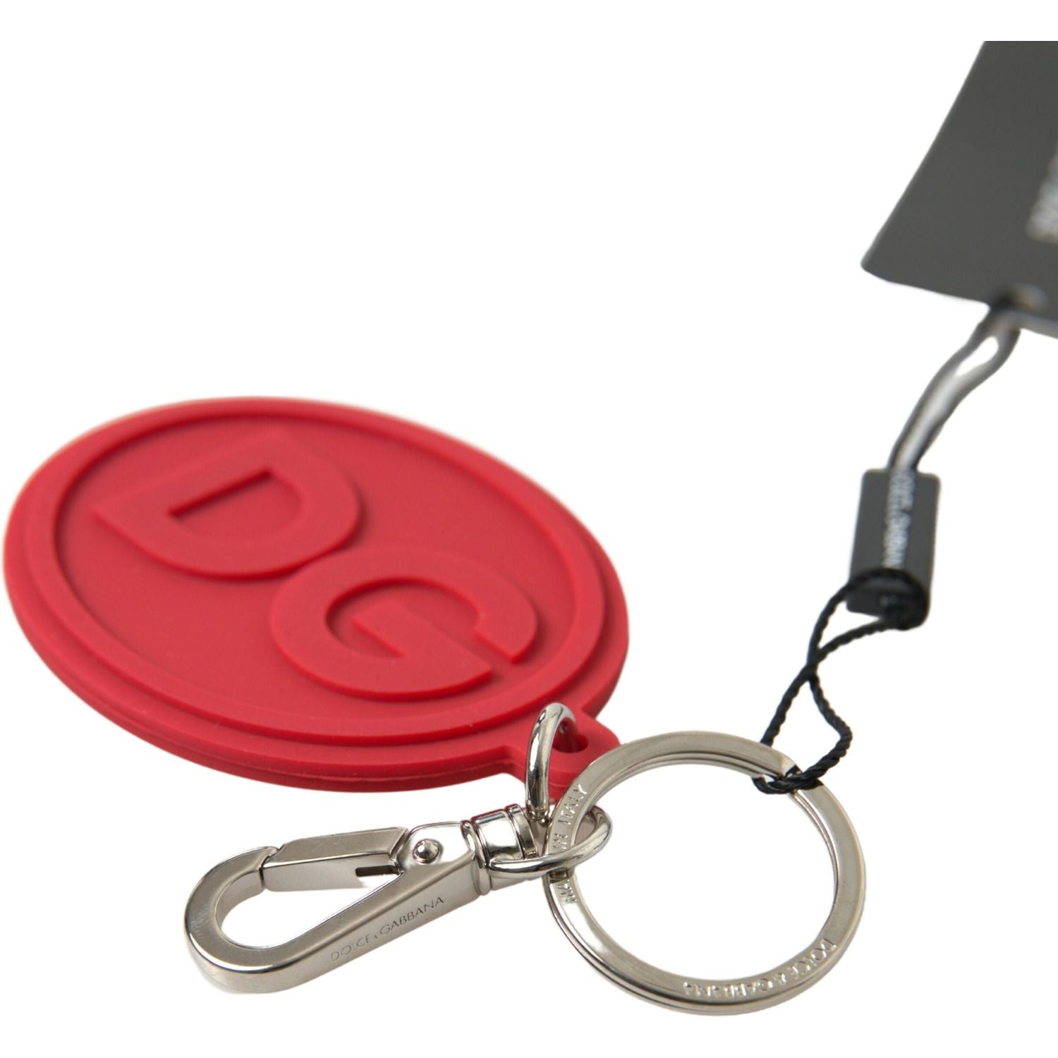 سلسلة مفاتيح دولتشي آند غابانا الأنيقة المصنوعة من المطاط والنحاس باللون الأحمر