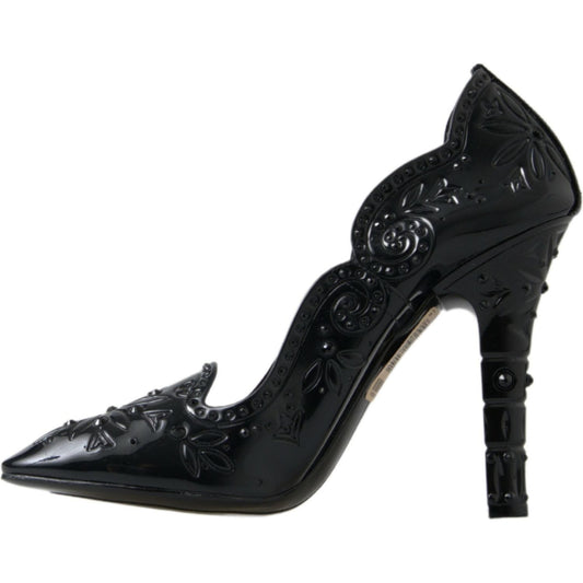 Dolce & Gabbana Elegant Black Crystal Cinderella Pumps Dolce & Gabbana Black