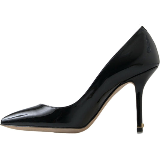 Dolce & Gabbana Elegant Patent Leather Heels Pumps Dolce & Gabbana Black