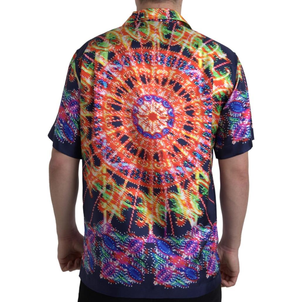 قميص كاجوال بأزرار من الحرير متعدد الألوان من دولتشي آند غابانا