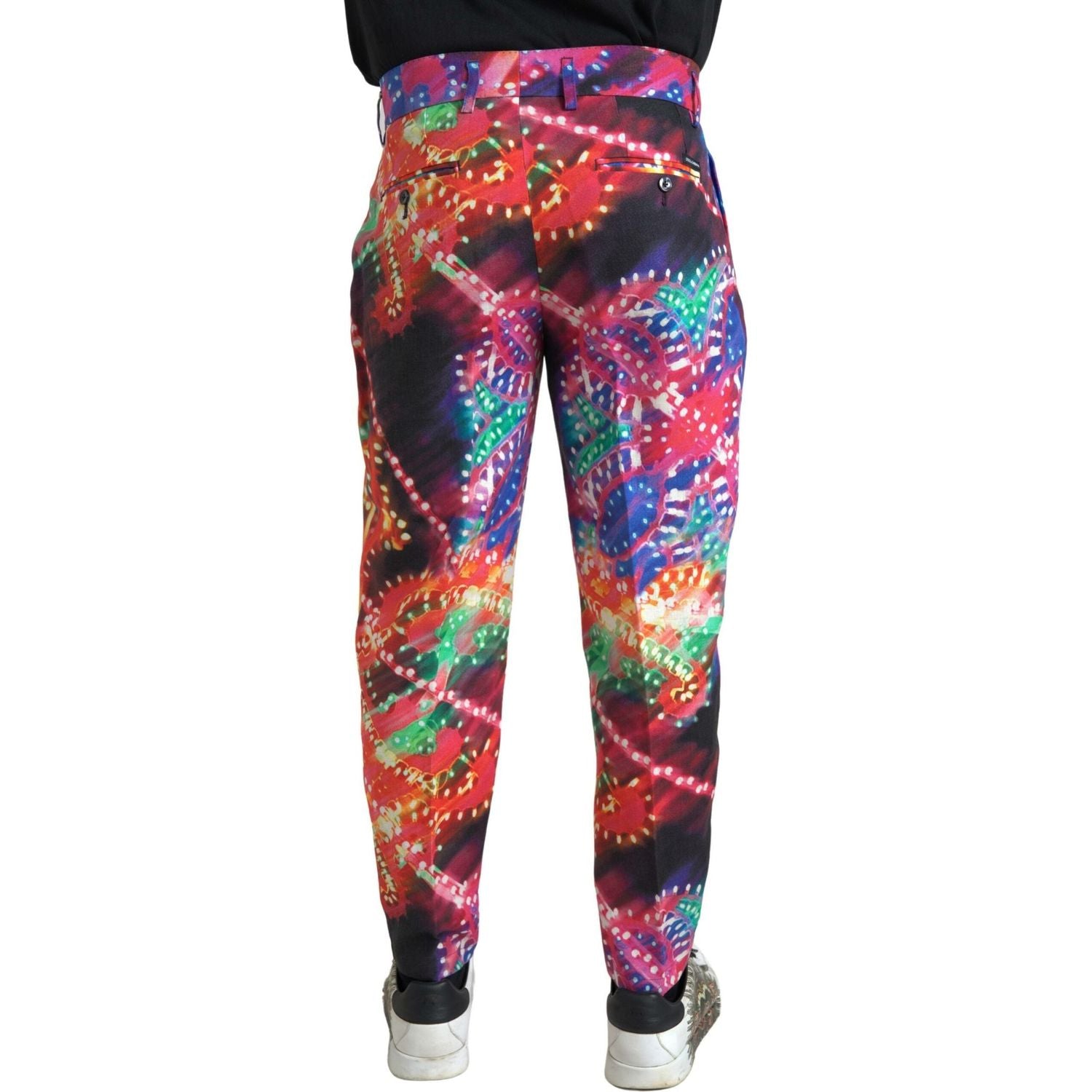 بنطلون شينو من الكتان متعدد الألوان من دولتشي آند غابانا - أناقة إيطالية