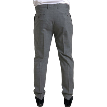 Dolce & Gabbana Gray Wool Chino Skinny Men Dress Trouser Pants